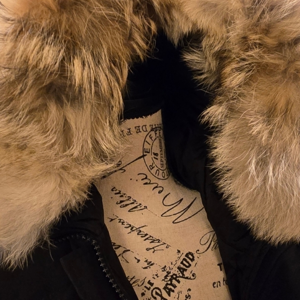 Canada Goose Black Parka with Fur Trim Sz L - Picture 7 of 13